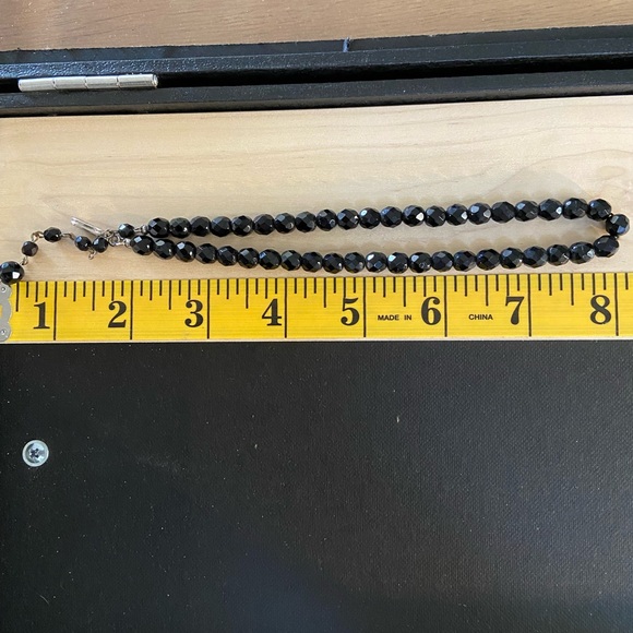 Vintage Black Faceted Glass Necklace❣️ - Picture 4 of 8